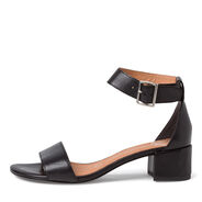 Sandale à talon en cuir - noir, BLACK, hi-res