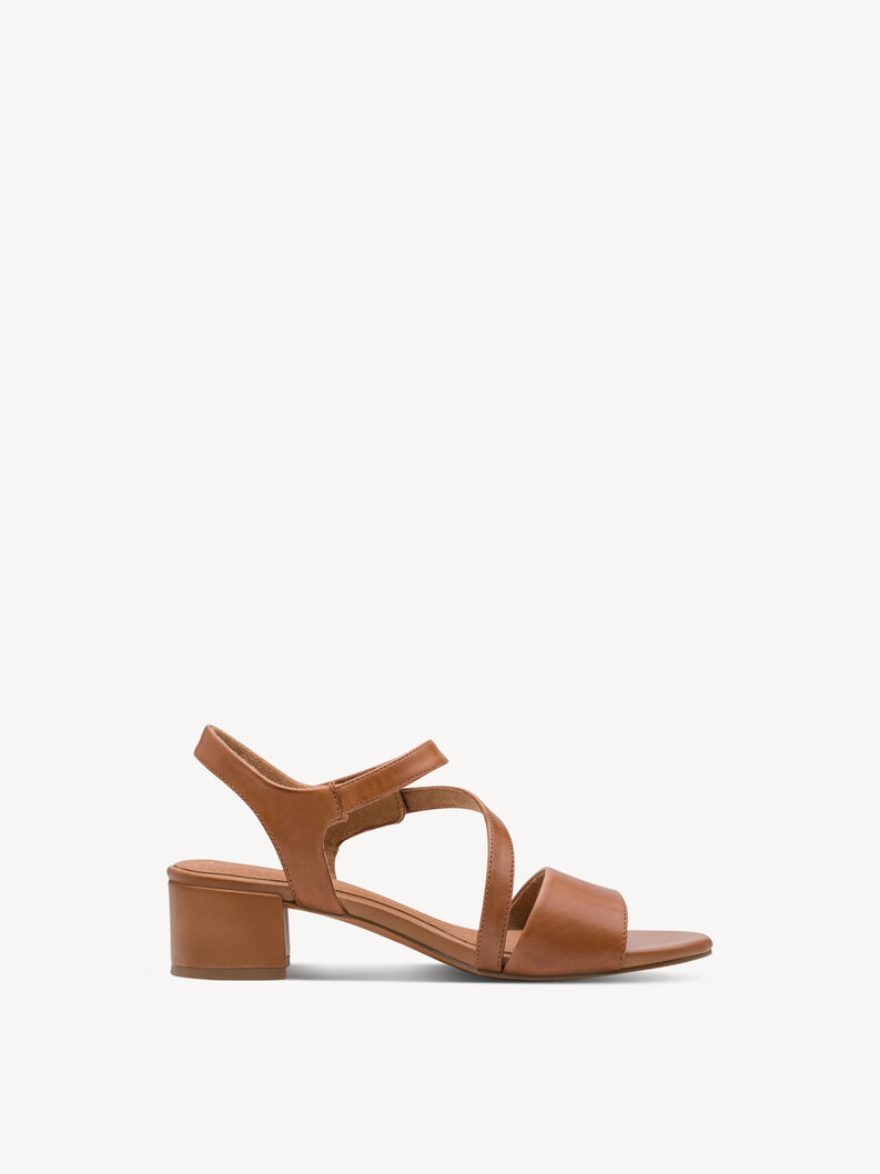 Ledersandalette - braun, COGNAC, hi-res