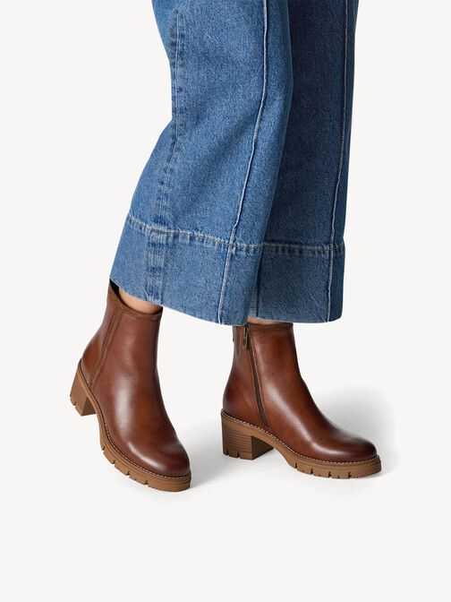 Lederstiefelette - braun, CHESTNUT, hi-res