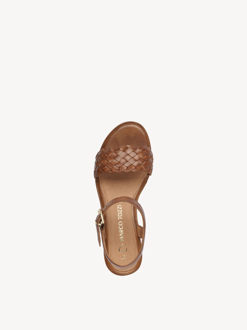 Leather Sandal - brown, COGNAC, hi-res