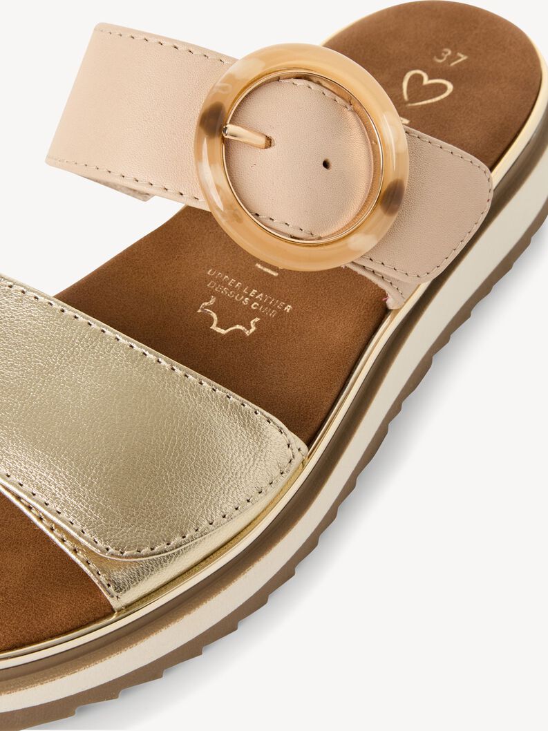 Lederpantolette - gold, GOLD COMB, hi-res