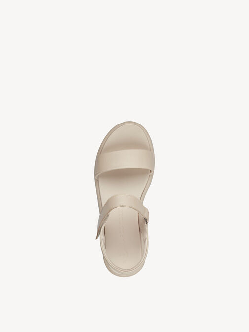 Ledersandale - beige, CREAM, hi-res
