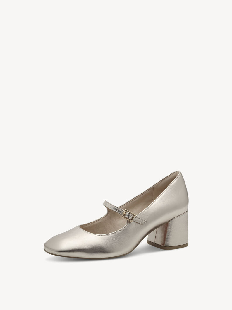 Lederpumps - metallic, PLATINUM, hi-res