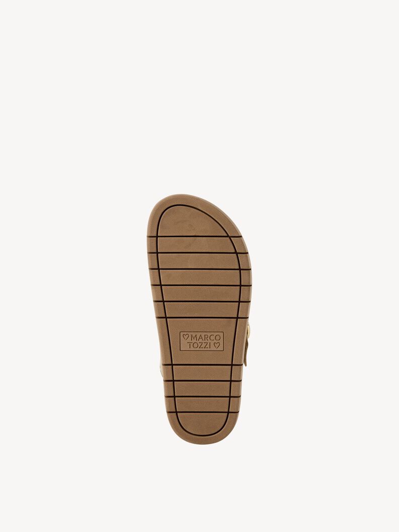 Lederpantolette - metallic, PLATINUM, hi-res