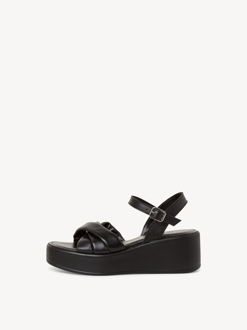 Ledersandale - schwarz, BLACK, hi-res
