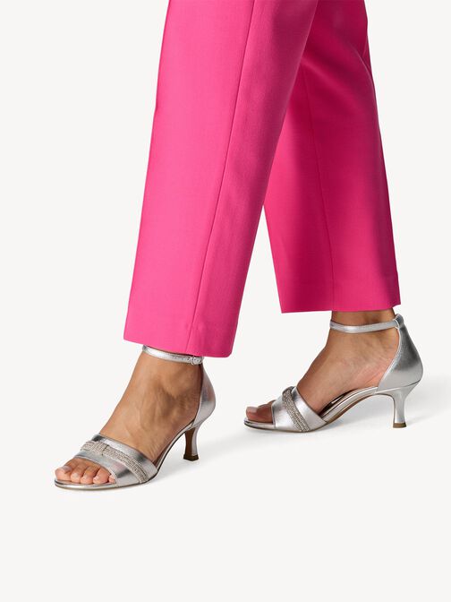 Sandalette - metallic, SILVER, hi-res