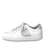 Ledersneaker - weiß, WHITE/SILVER, hi-res