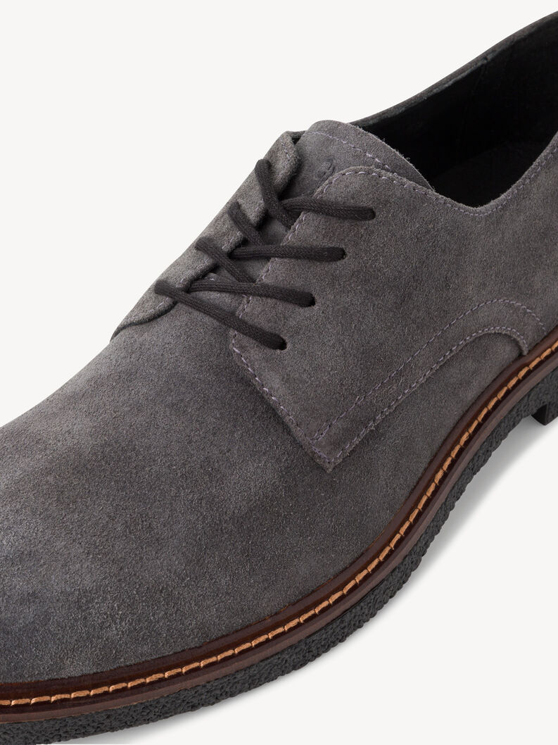 Lederhalbschuh - grau, DK.GREY, hi-res