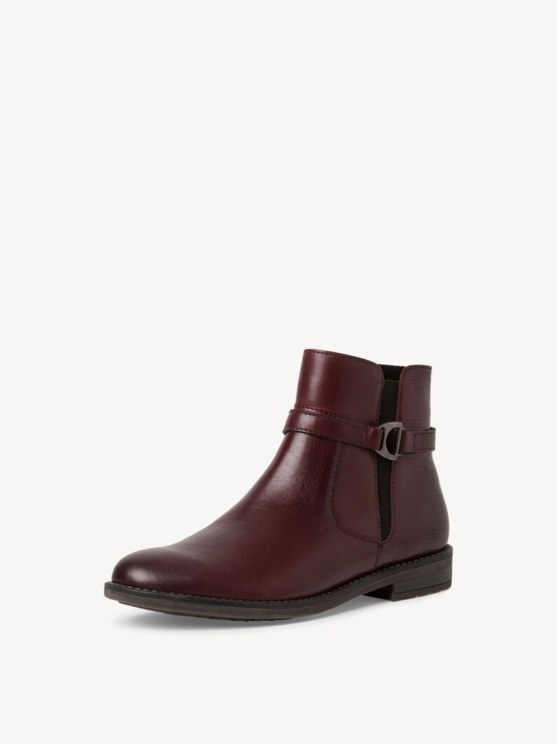 Leather Chelsea boot - red, BORDEAUX COMB, hi-res