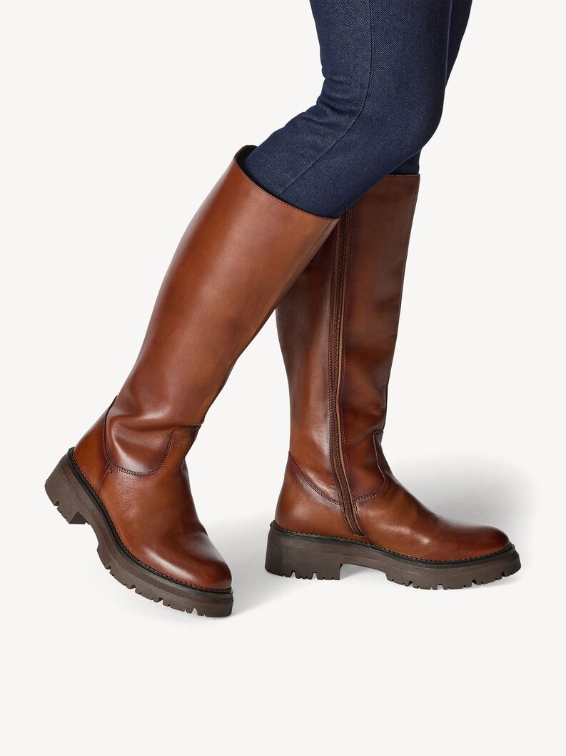 Lederstiefel - braun, COGNAC, hi-res