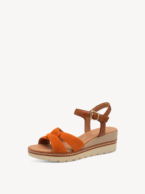 Ledersandale - orange, MANGO COMB, hi-res