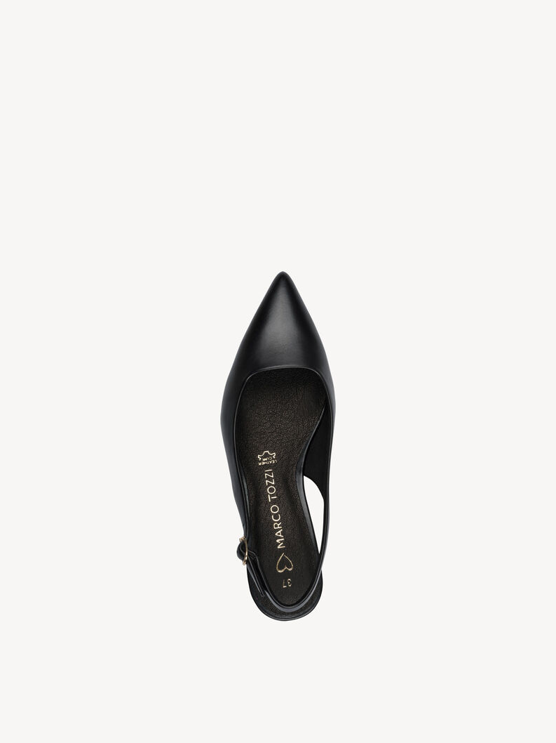 Lederslingpumps - schwarz, BLACK, hi-res