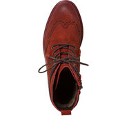 Leather Bootie - red, BRICK, hi-res