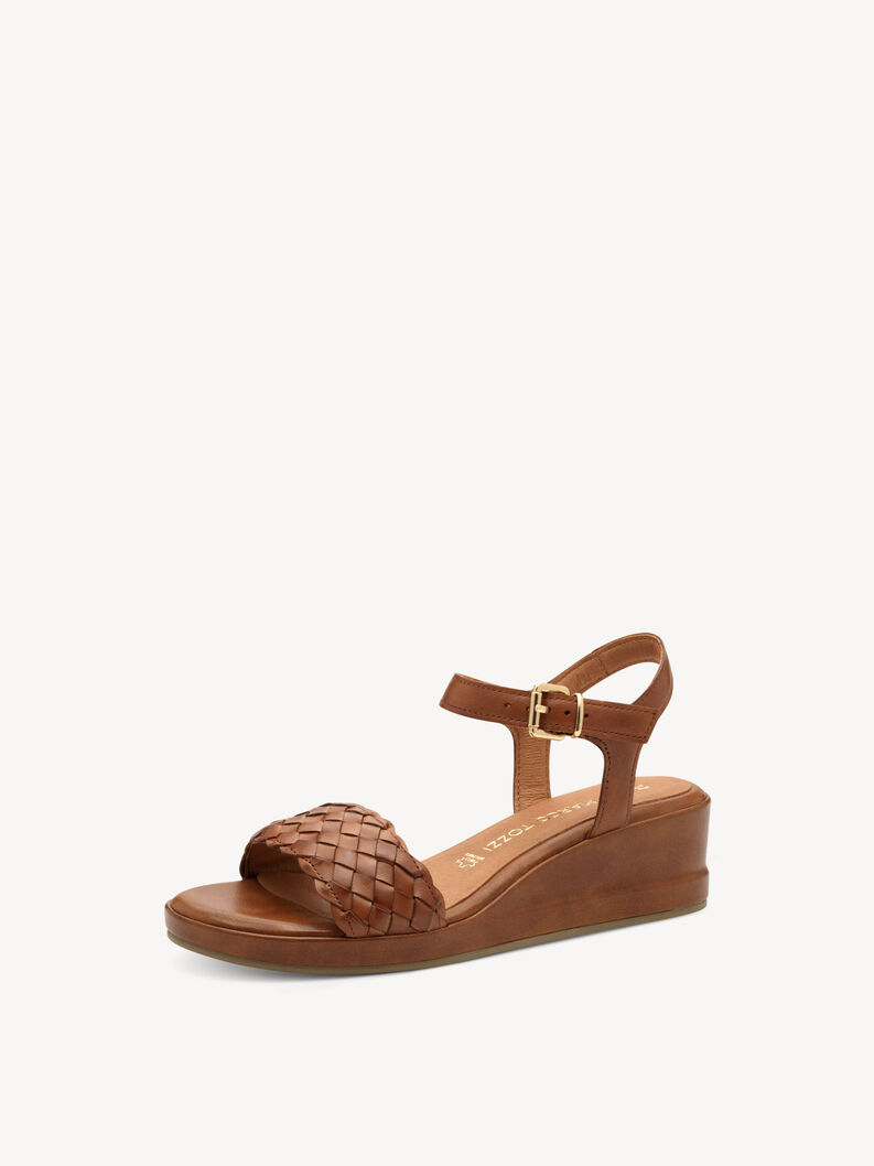 Leather Sandal - brown, COGNAC, hi-res