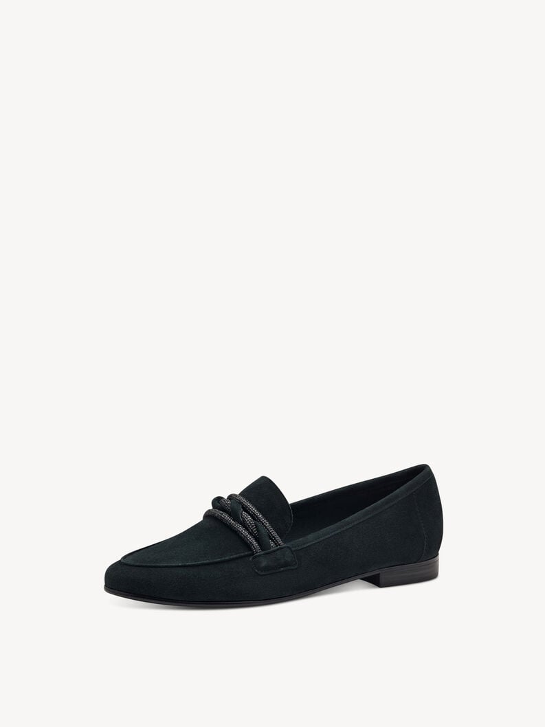 Lederslipper - blau, NAVY, hi-res