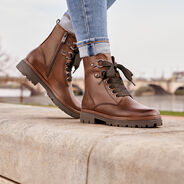 Lederstiefelette - braun, CHESTNUT ANTIC, hi-res