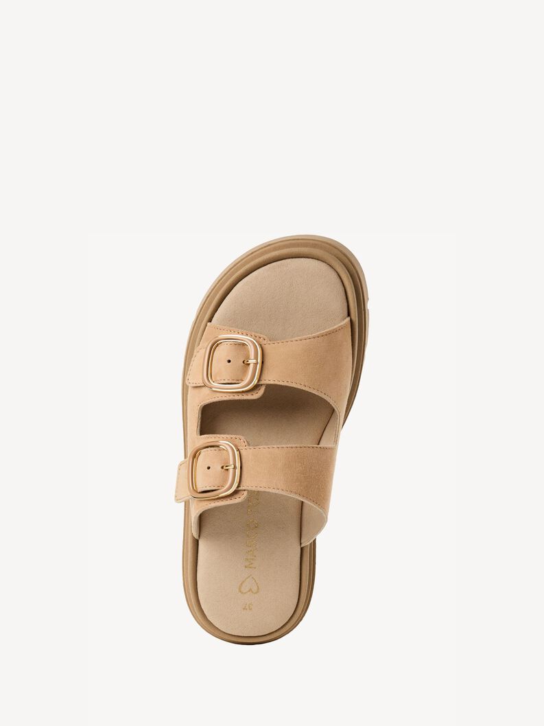 Lederpantolette - beige, DUNE SUEDE, hi-res