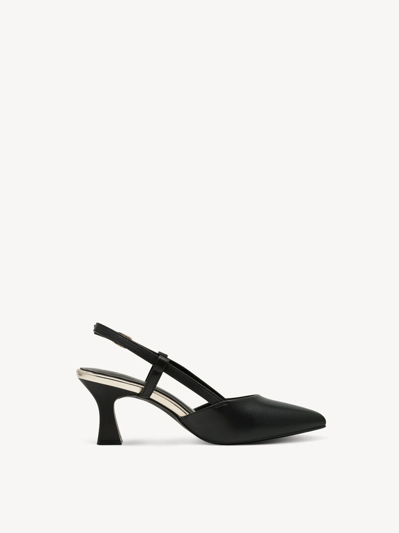 Lederslingpumps - schwarz, BLACK, hi-res