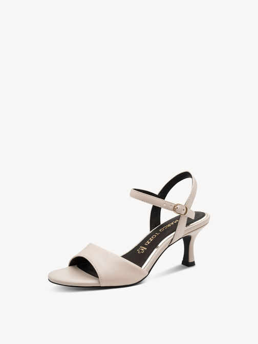 Ledersandalette - beige, CREAM, hi-res