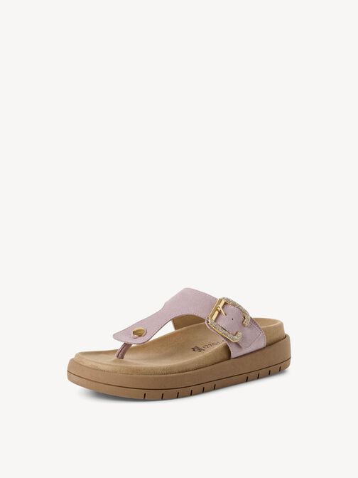 Lederpantolette - lila, LAVENDER, hi-res