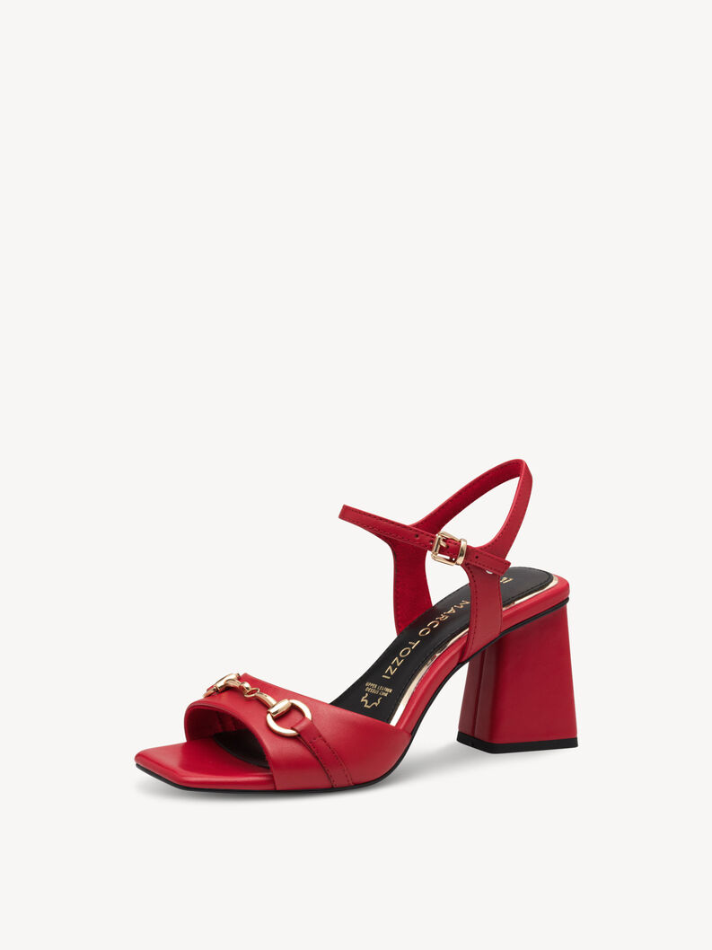 Sandale en cuir - rouge, RED, hi-res