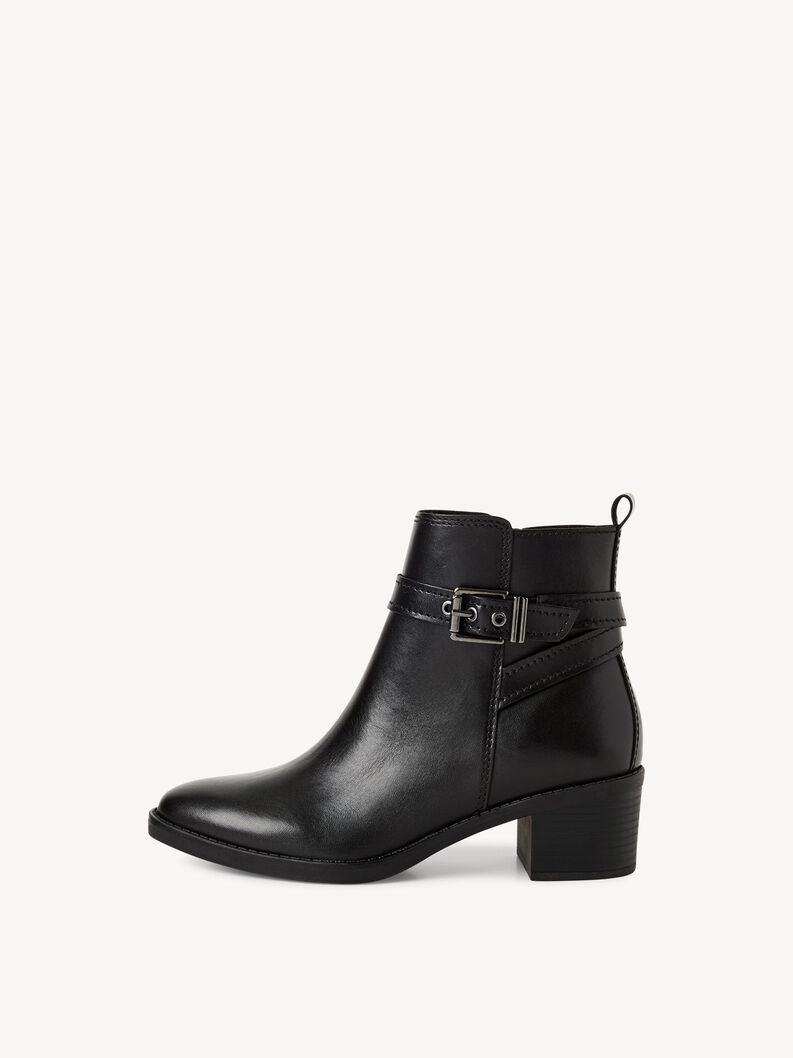 Lederstiefelette - schwarz, BLACK, hi-res