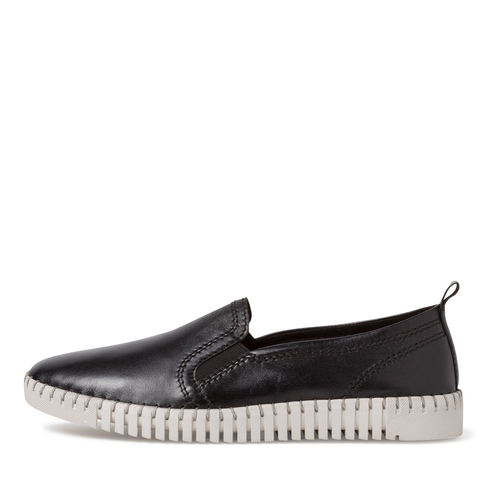 Slipper en cuir - noir, BLACK, hi-res