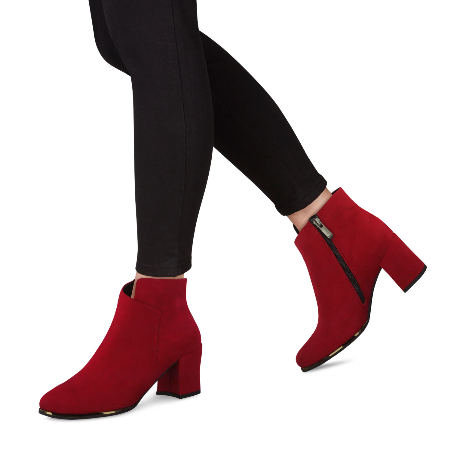 marco tozzi red ankle boots