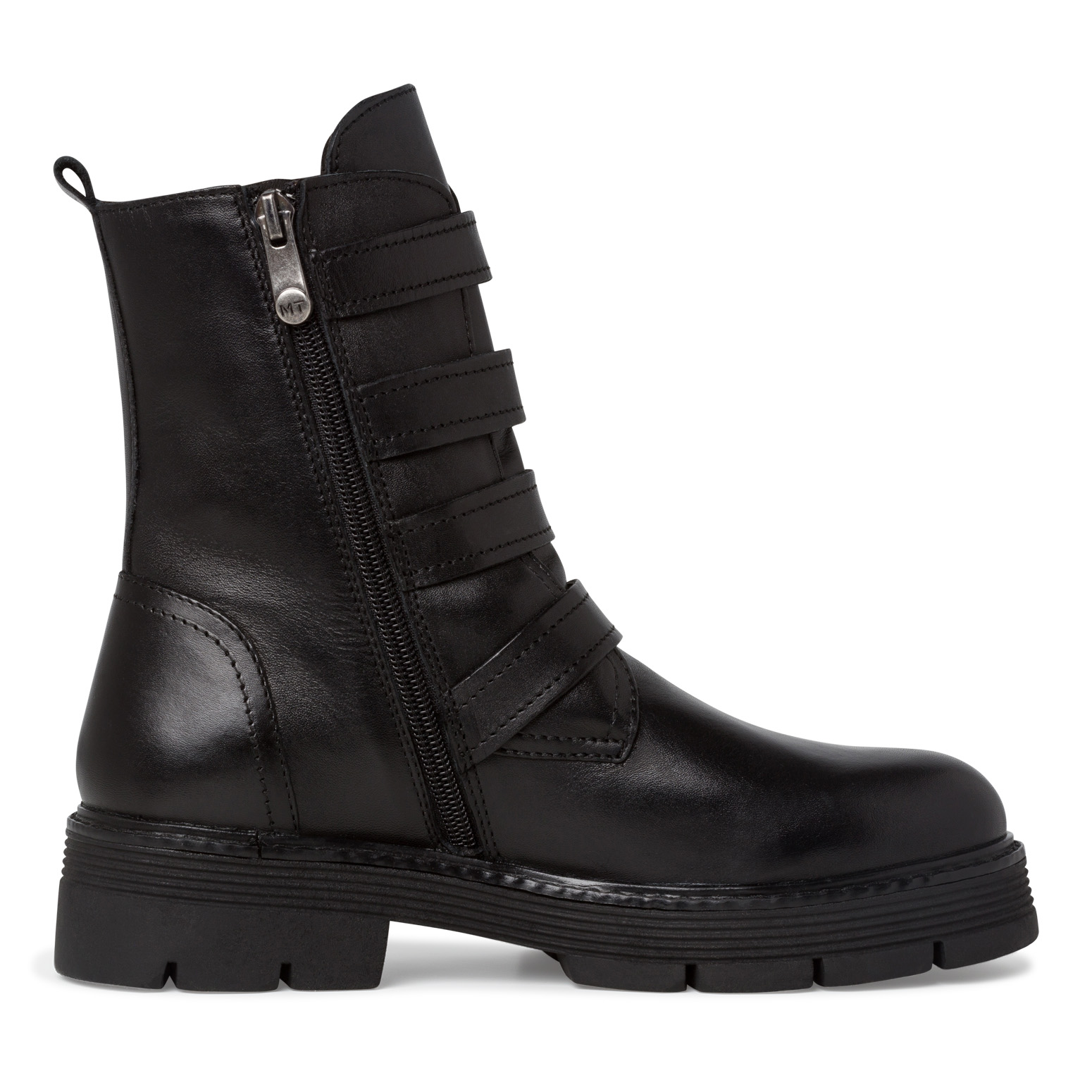 Leather Bootie - black, BLACK ANTIC, hi-res
