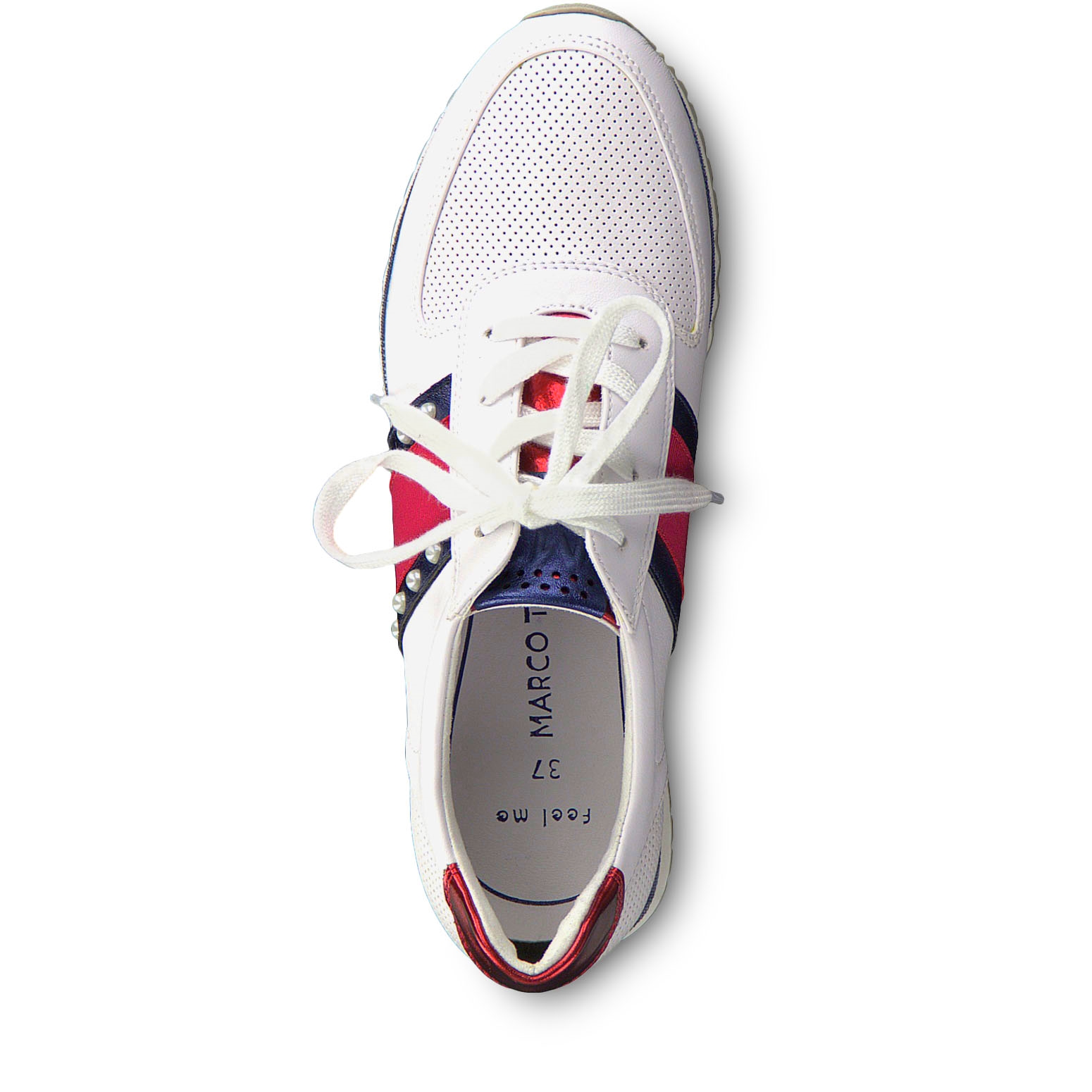 Sneaker - weiß, WHITE/NAVY, hi-res
