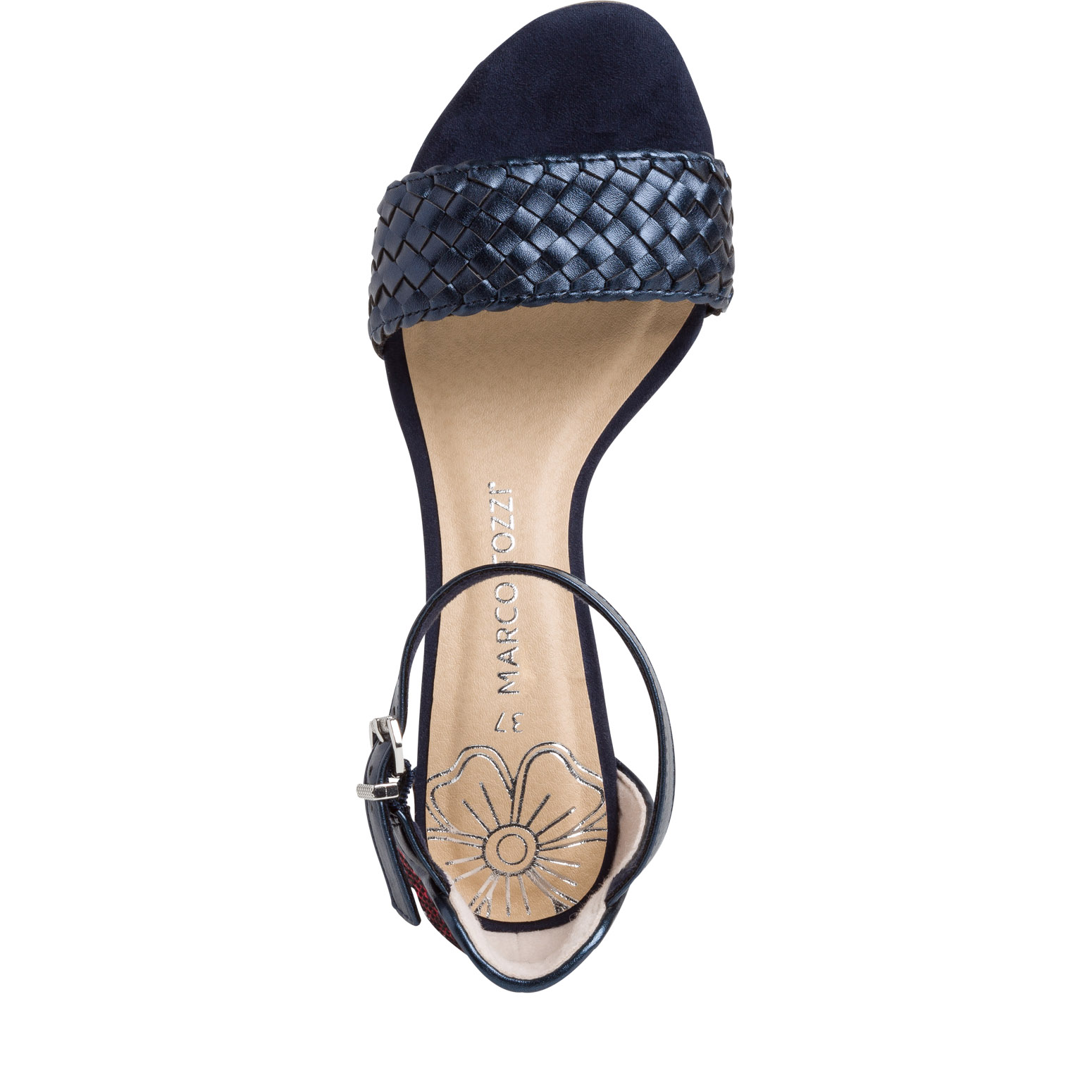 Heeled sandal - blue, NAVY MET.COMB, hi-res