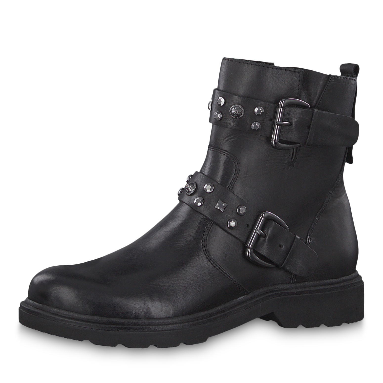 Lederstiefelette - schwarz, BLACK NAPPA, hi-res