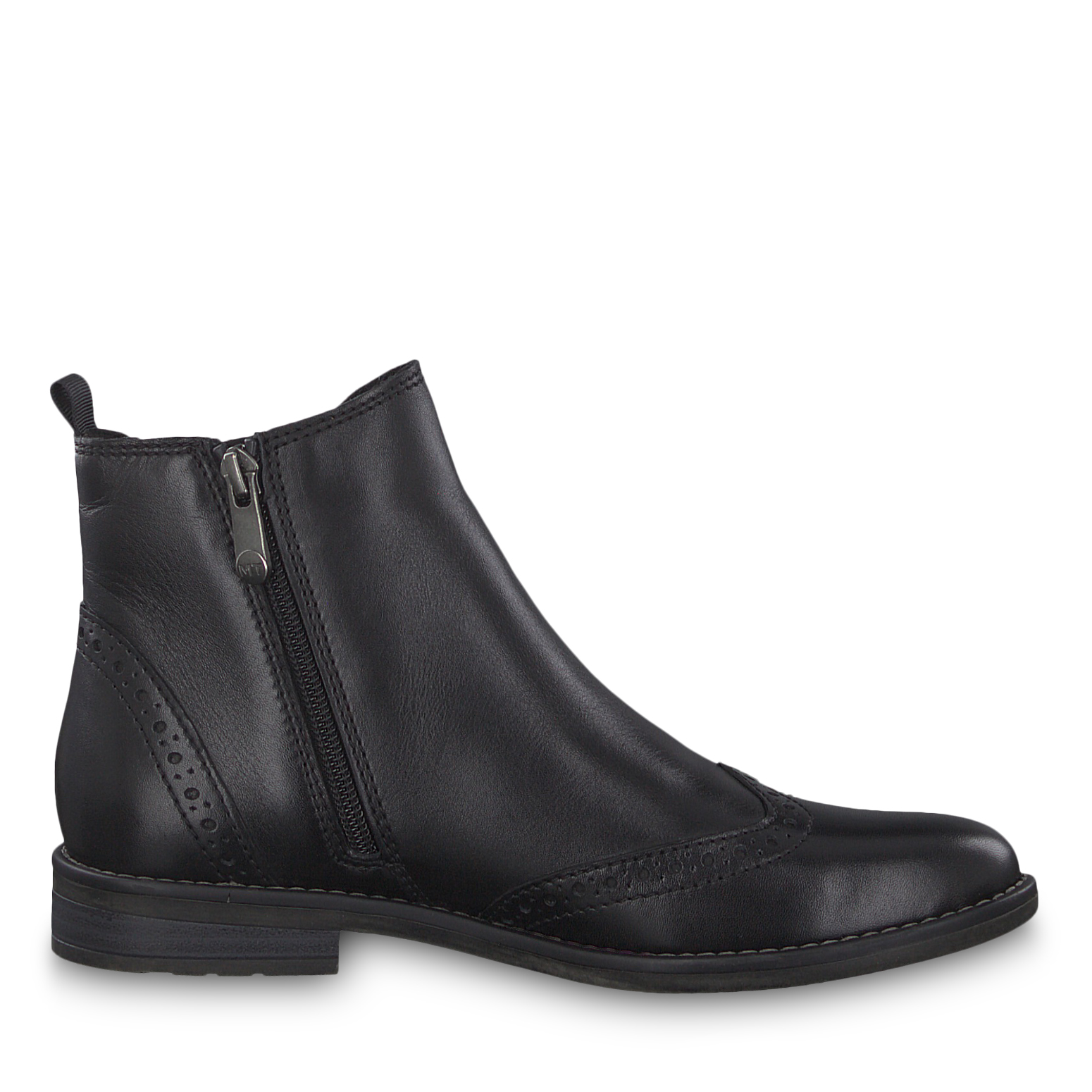 Leather Bootie - black, BLACK ANTIC, hi-res
