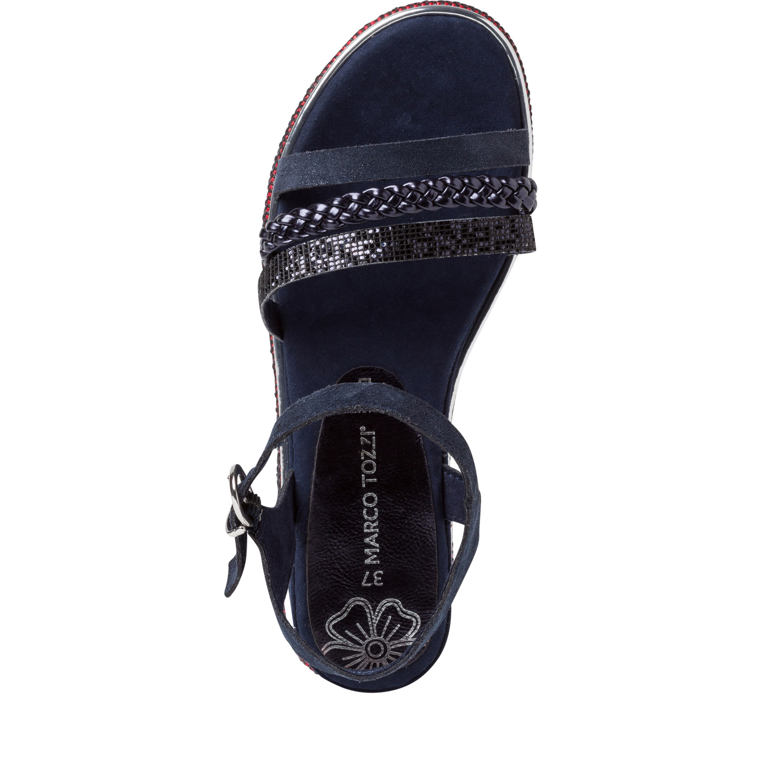 Ledersandale - blau, NAVY COMB, hi-res