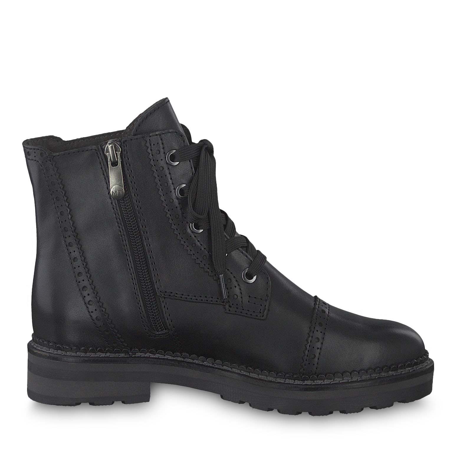 Leather Bootie - black, BLACK ANTIC, hi-res