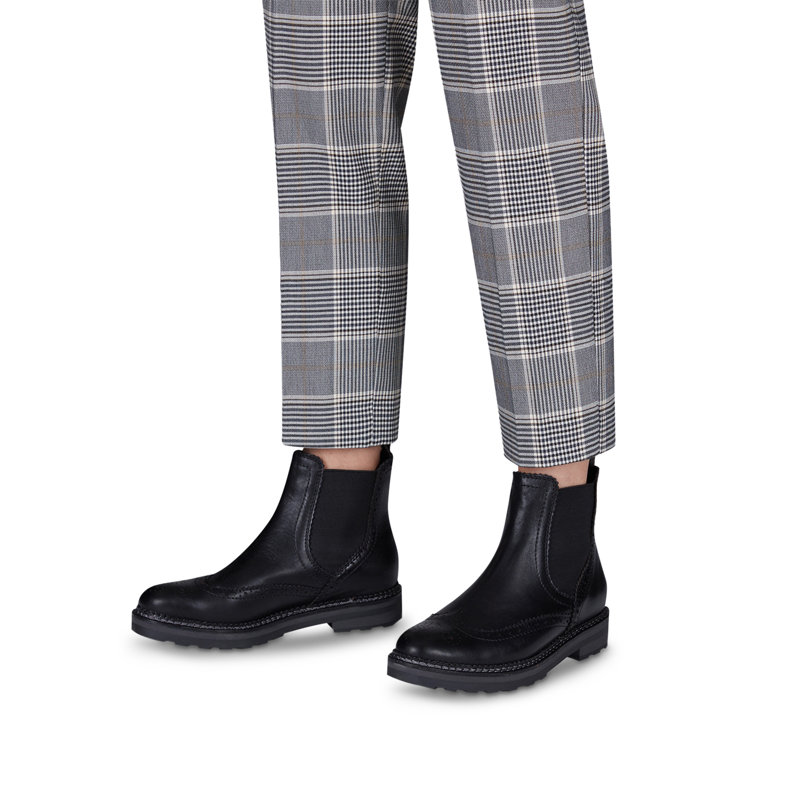 Bottine Chelsea en cuir - noir, BLACK ANT.COMB, hi-res