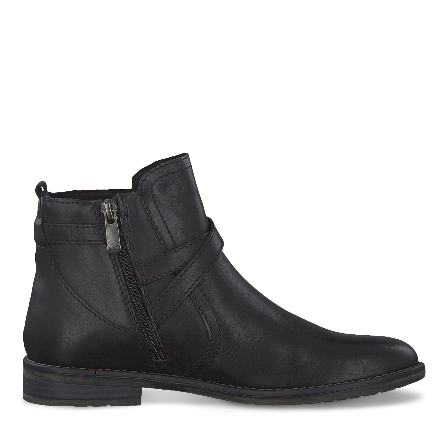 Leather Bootie - black, BLACK ANTIC, hi-res