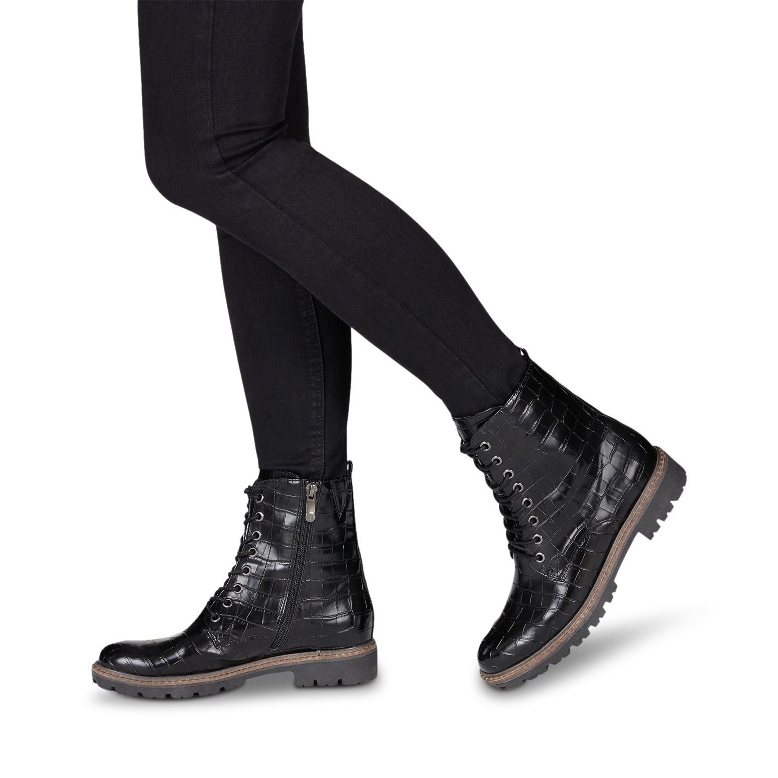 Stiefelette - schwarz, BLACK CROCO, hi-res