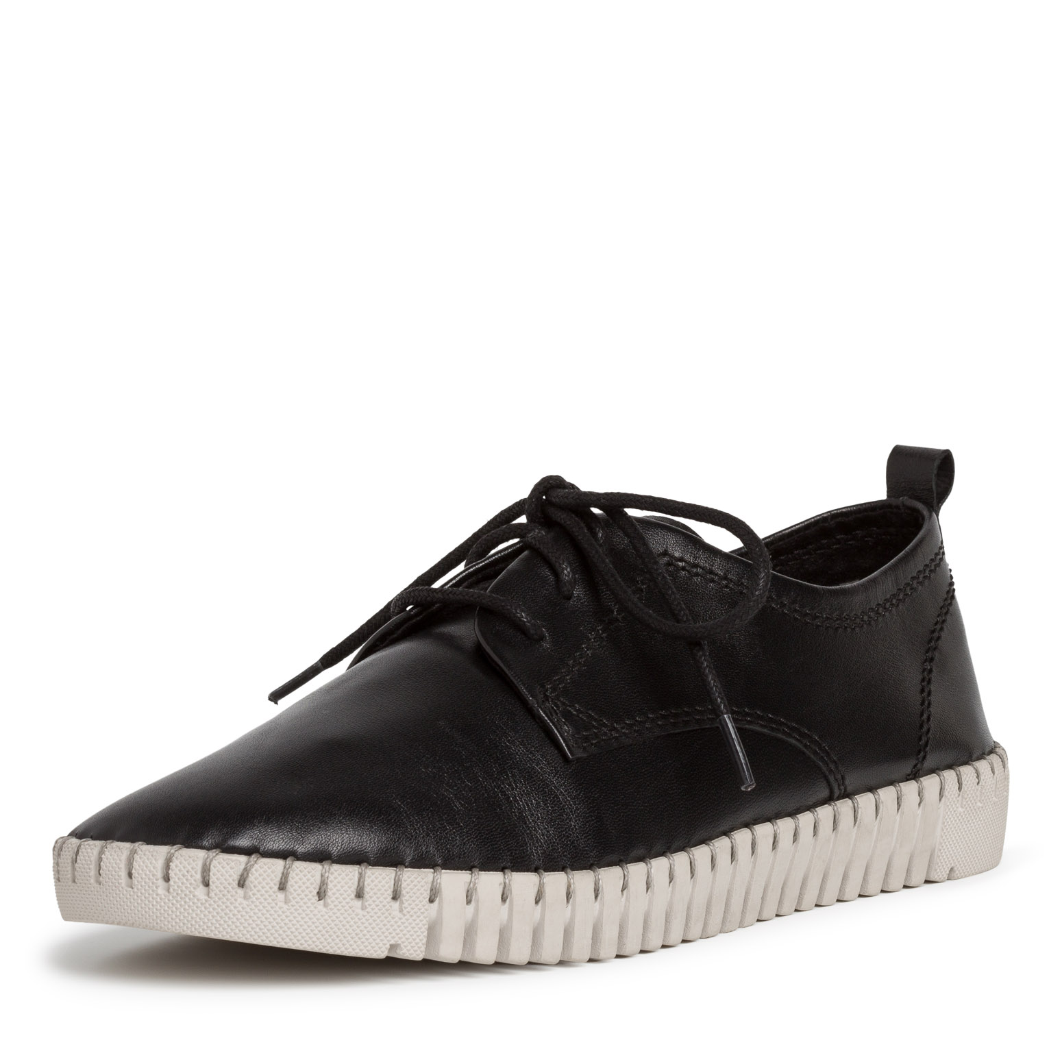 Lederhalbschuh - schwarz, BLACK, hi-res