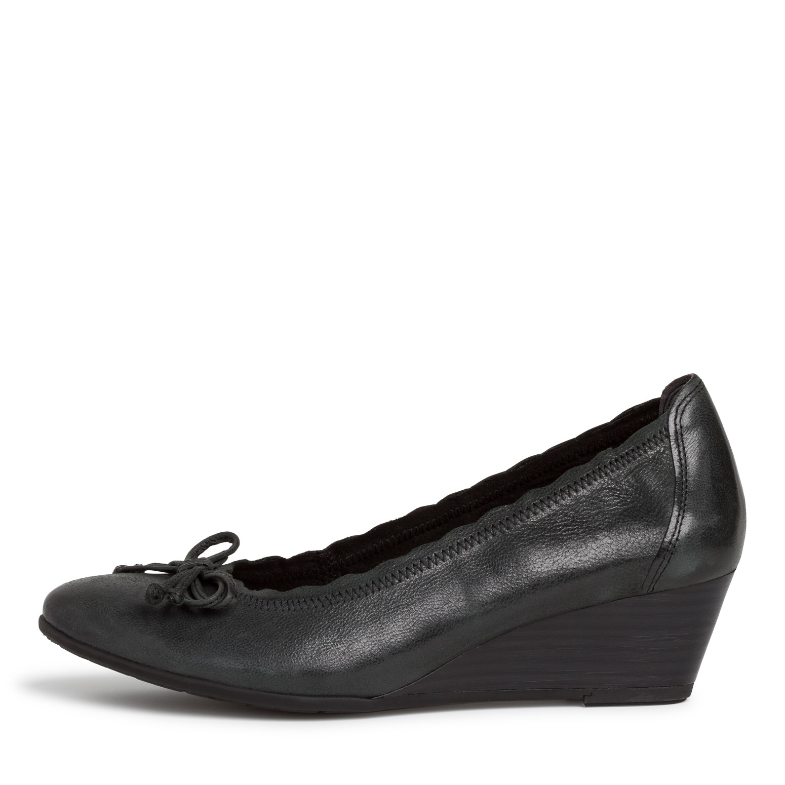 Escarpin en cuir - noir, BLACK, hi-res