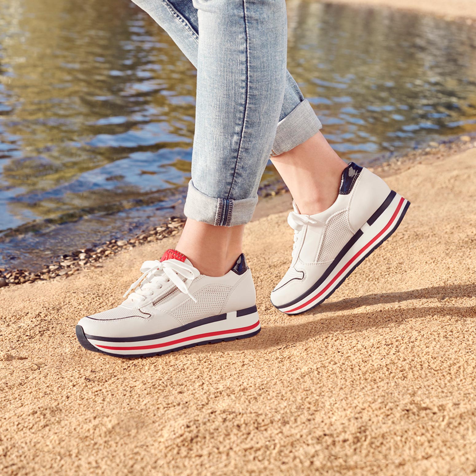 Sneaker - weiß, WHITE/NAVY COM, hi-res