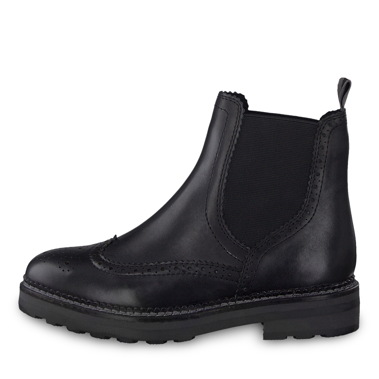 Bottine Chelsea en cuir - noir, BLACK ANT.COMB, hi-res