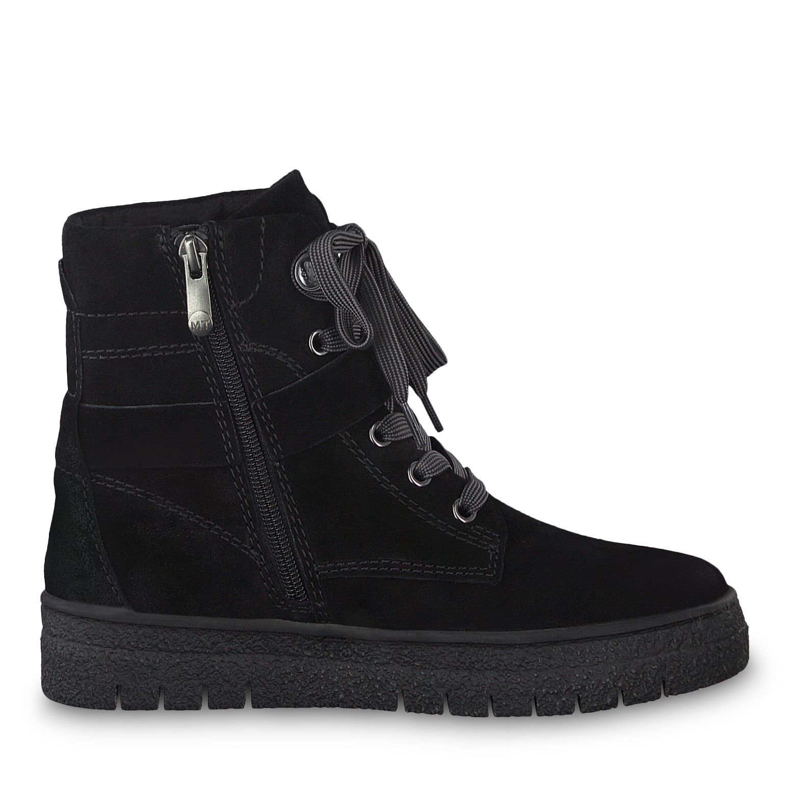 Lederstiefelette - schwarz, BLACK, hi-res