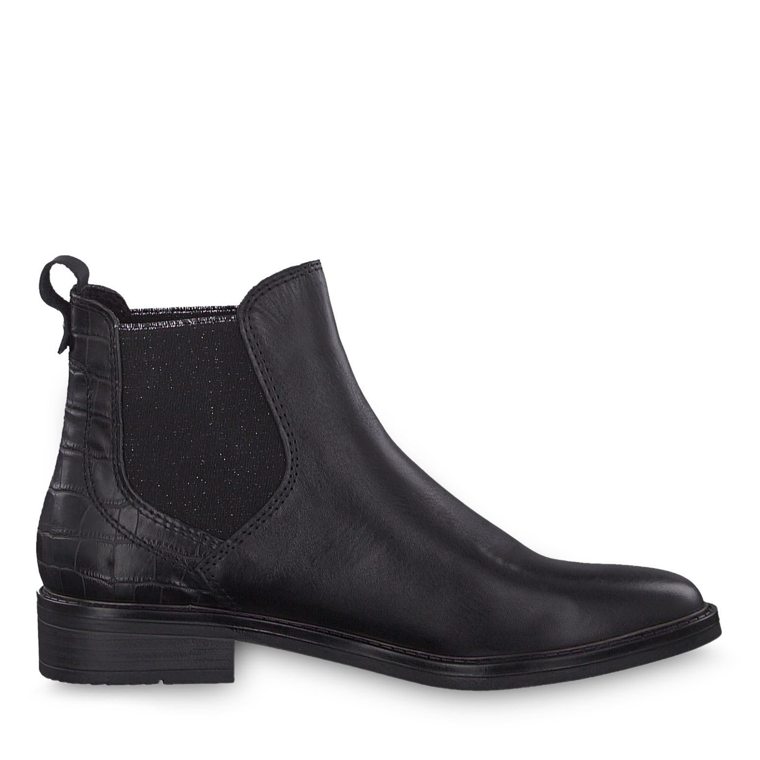 Leder Chelsea Boot - schwarz, BLACK ANT.COMB, hi-res