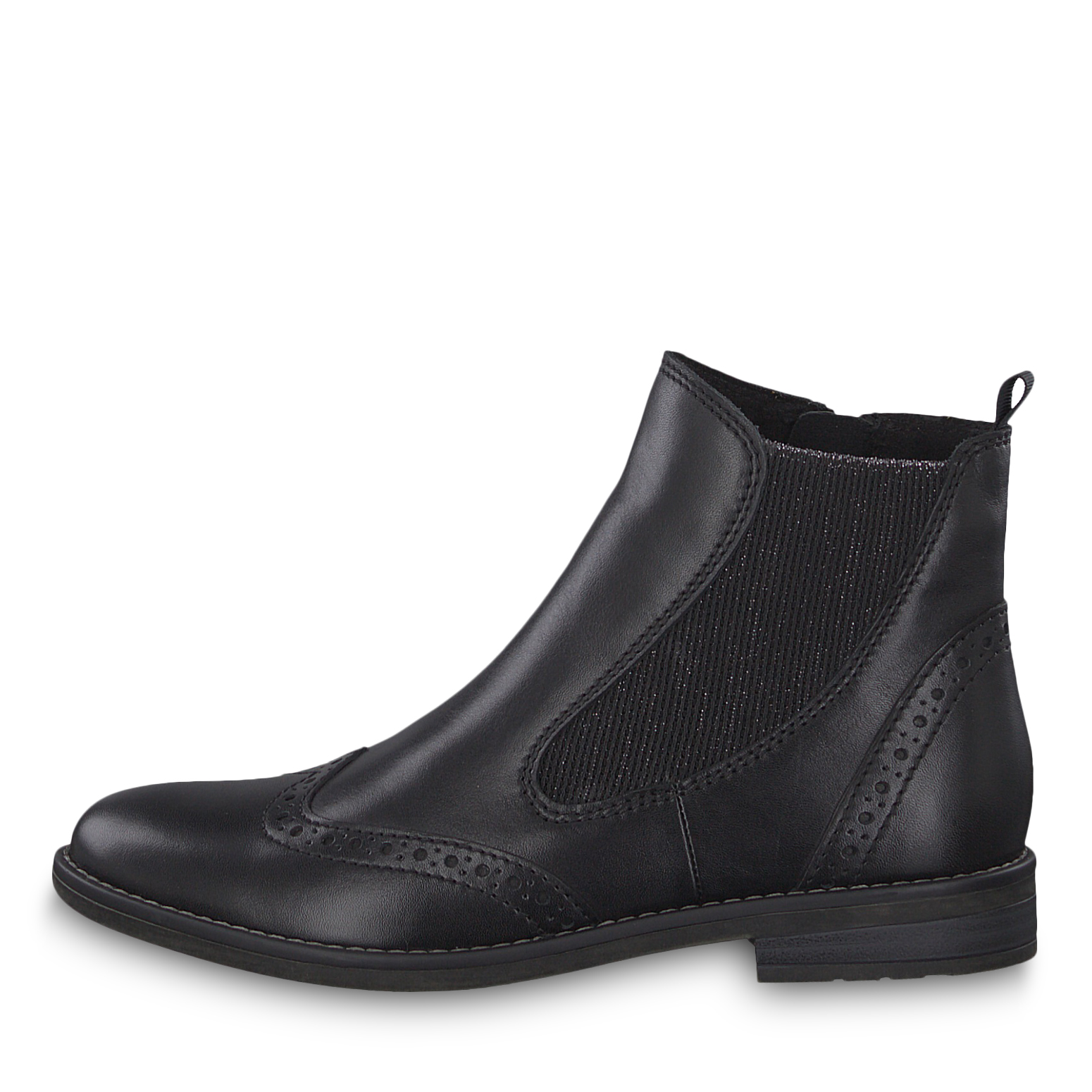 Leather Bootie - black, BLACK ANTIC, hi-res