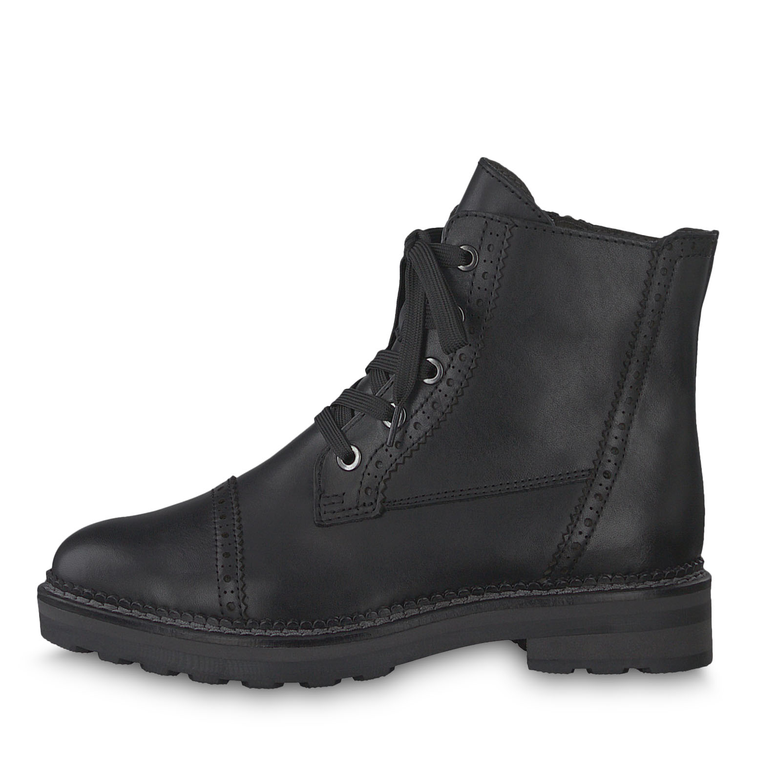 Leather Bootie - black, BLACK ANTIC, hi-res