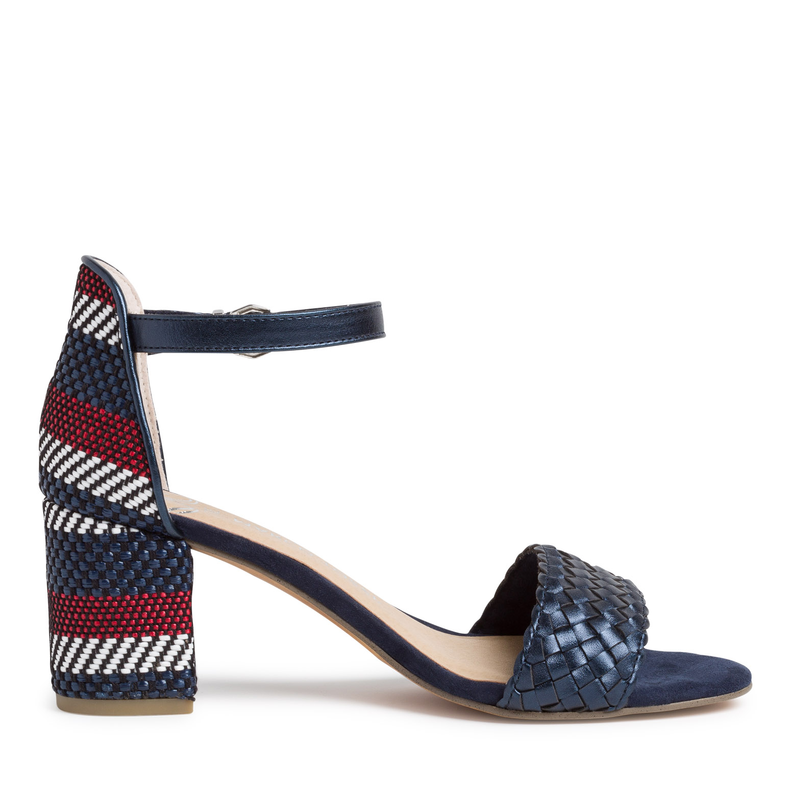 Heeled sandal - blue, NAVY MET.COMB, hi-res