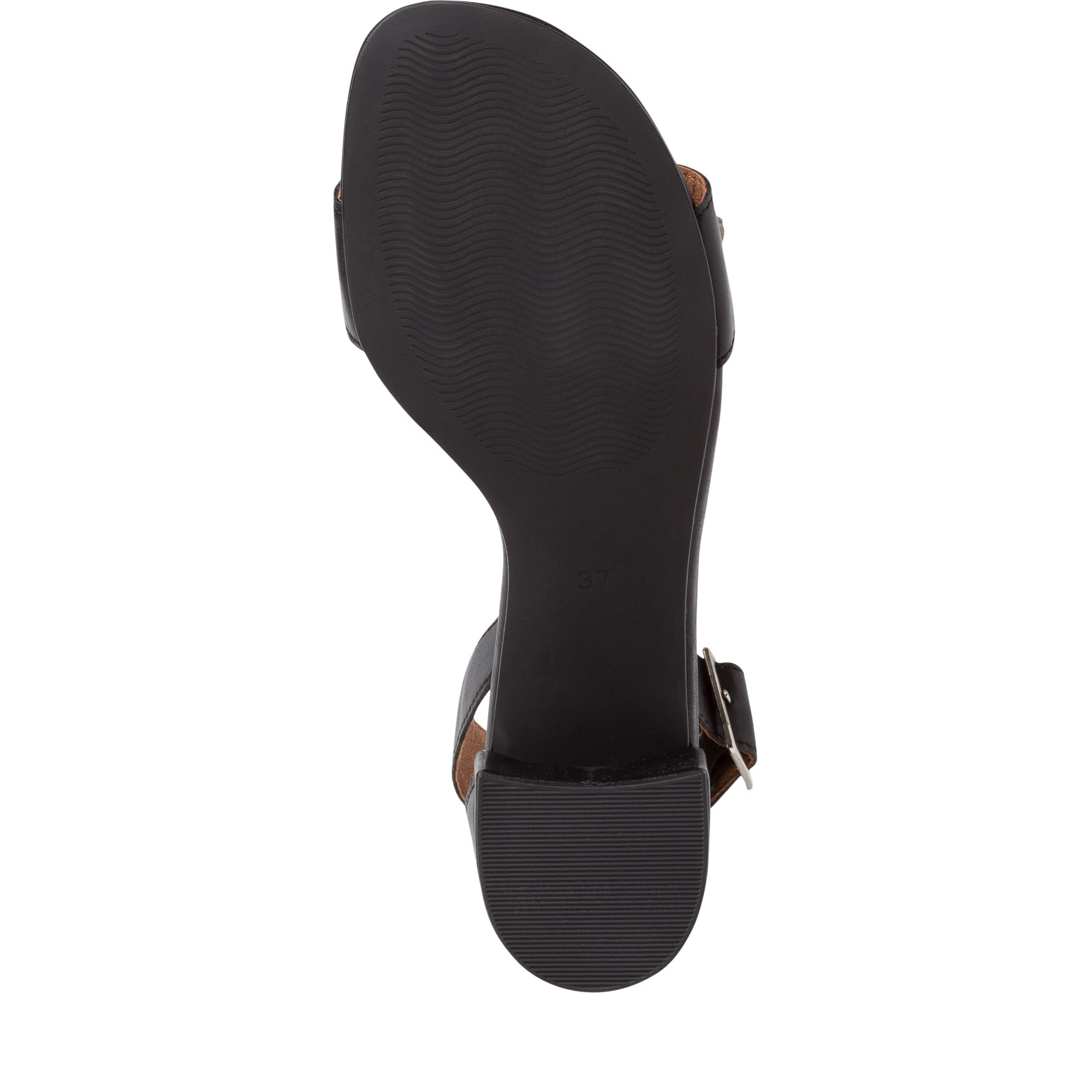 Sandale à talon en cuir - noir, BLACK, hi-res