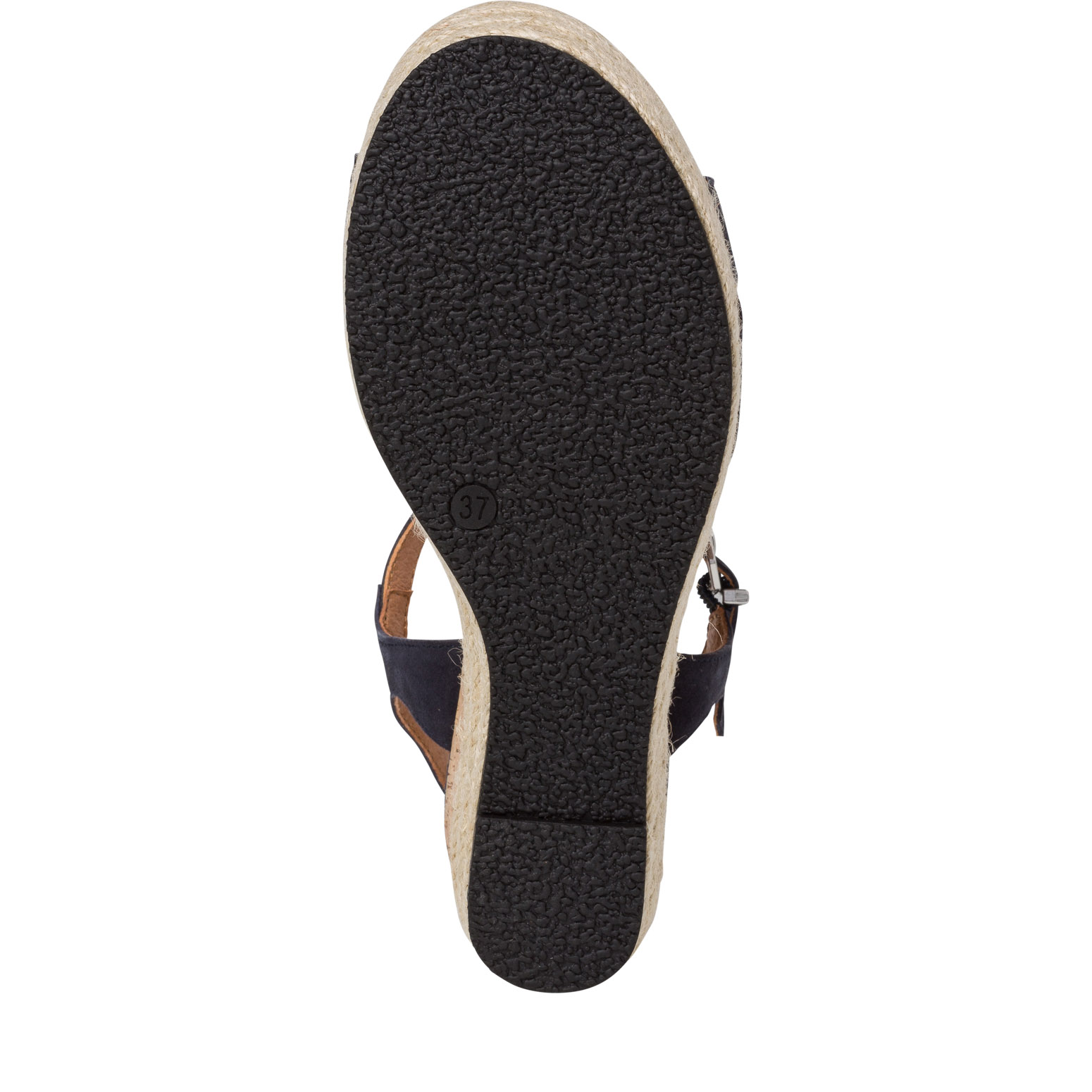 Sandale à talon en cuir - bleu, NAVY, hi-res