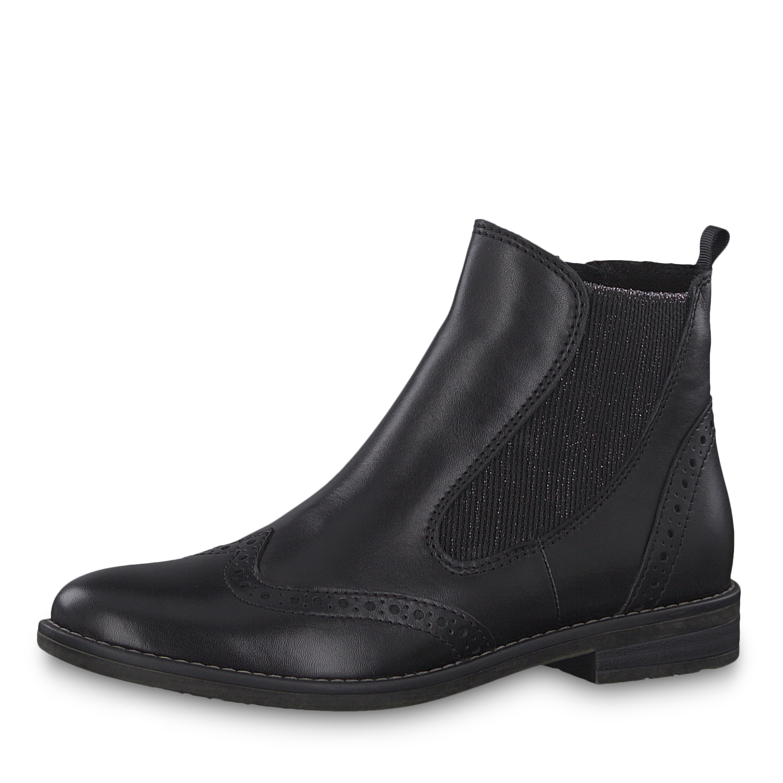 Leather Bootie - black, BLACK ANTIC, hi-res